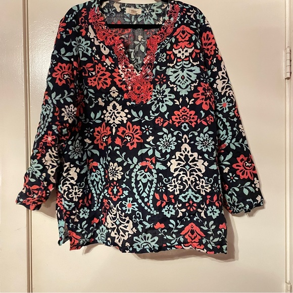 Linen boho beaded tunic in excellent condition - Picture 2 of 4